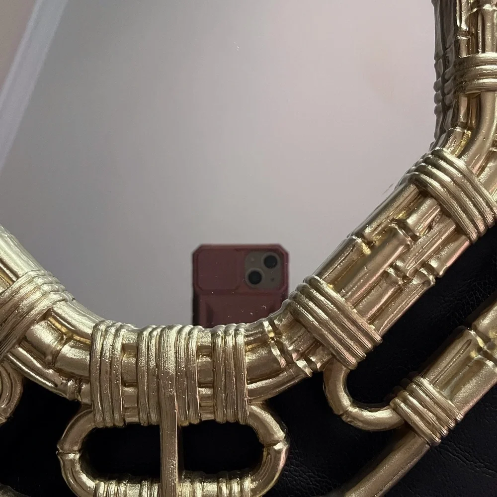Vintage gold bamboo style frame wall mirror by Home interiors and gifts